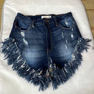 Fashion Nova frayed denim shorts